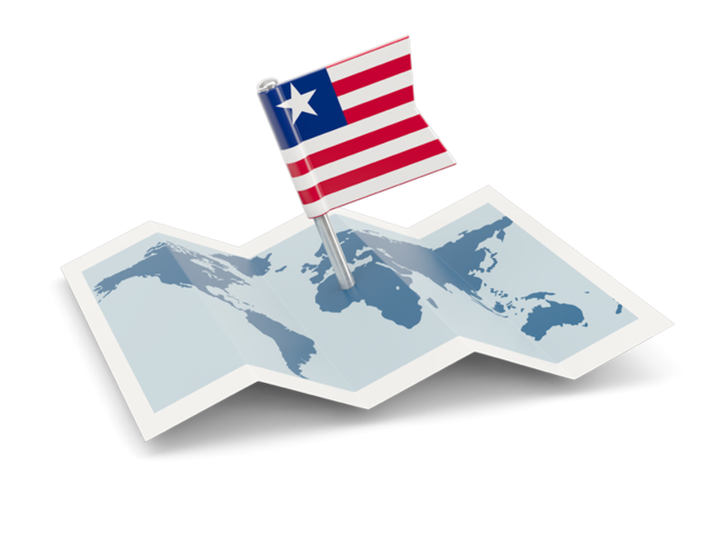 Флажок с картой. Скачать флаг. Либерия