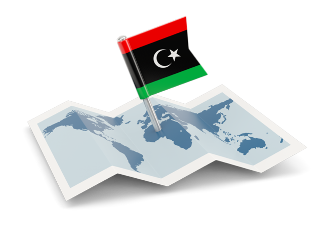 Флажок с картой. Скачать флаг. Ливия