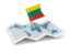 Lithuania. Flag pin with map. Download icon.