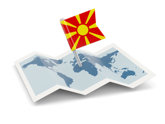 Флажок с картой. Скачать флаг. Македония
