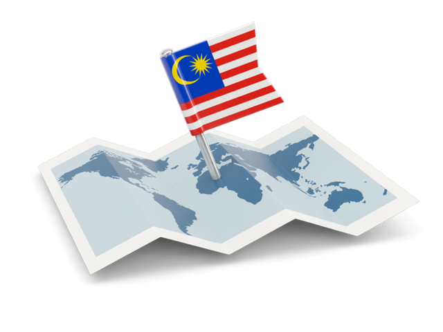 Флажок с картой. Скачать флаг. Малайзия