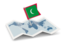 Maldives. Flag pin with map. Download icon.