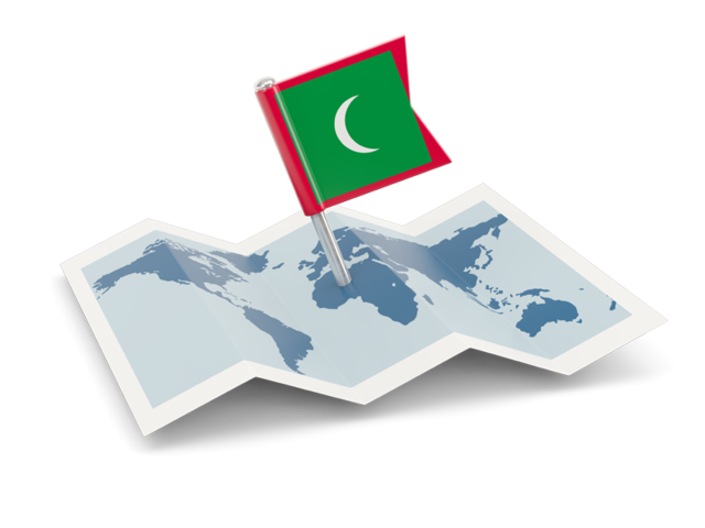 Флажок с картой. Скачать флаг. Мальдивы