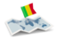Mali. Flag pin with map. Download icon.