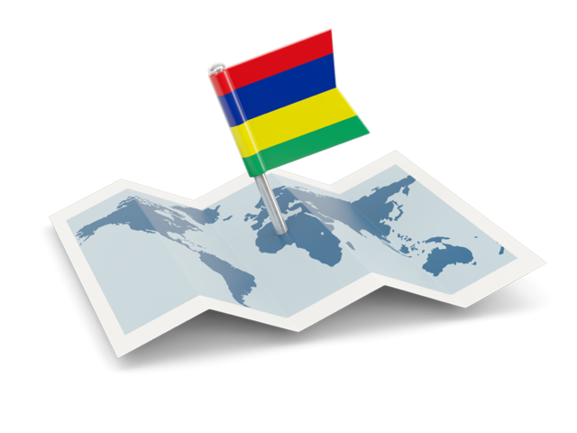 Flag pin with map. Download flag icon of Mauritius at PNG format