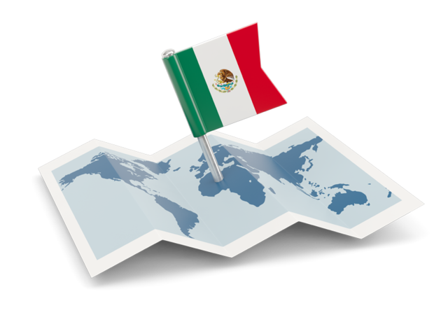 Флажок с картой. Скачать флаг. Мексика