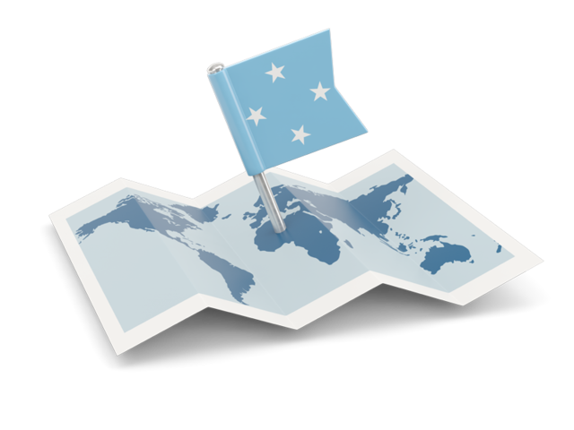 Flag pin with map. Download flag icon of Micronesia at PNG format