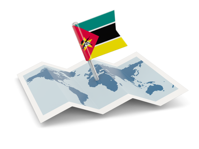 Flag pin with map. Download flag icon of Mozambique at PNG format