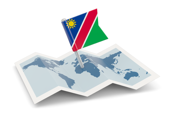 Флажок с картой. Скачать флаг. Намибия