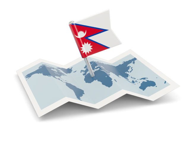 Flag pin with map. Download flag icon of Nepal at PNG format