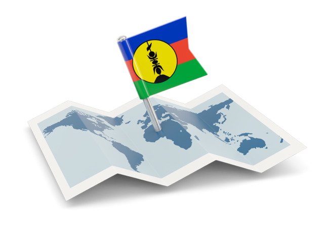 Flag pin with map. Download flag icon of New Caledonia at PNG format