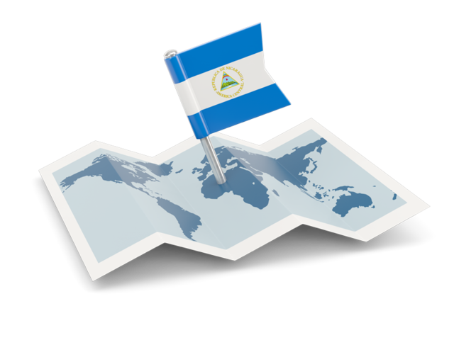 Flag pin with map. Download flag icon of Nicaragua at PNG format