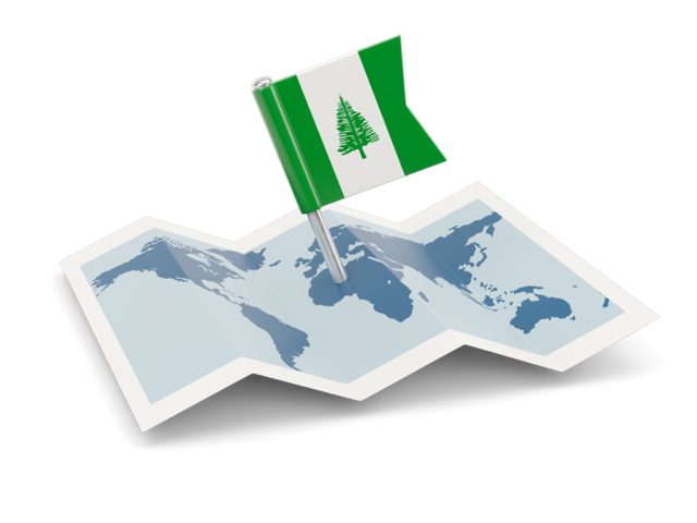 Flag pin with map. Download flag icon of Norfolk Island at PNG format
