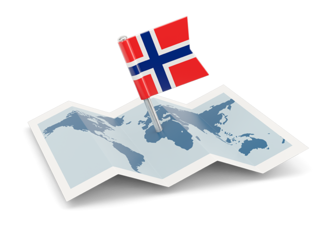 Флажок с картой. Скачать флаг. Норвегия