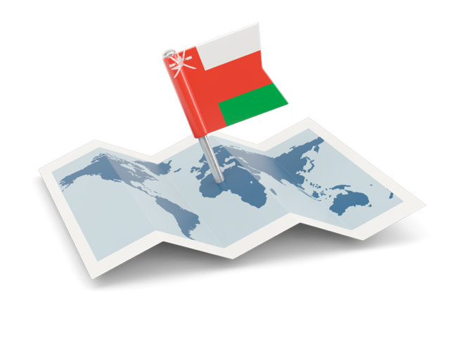 Flag pin with map. Download flag icon of Oman at PNG format