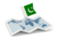 Pakistan. Flag pin with map. Download icon.