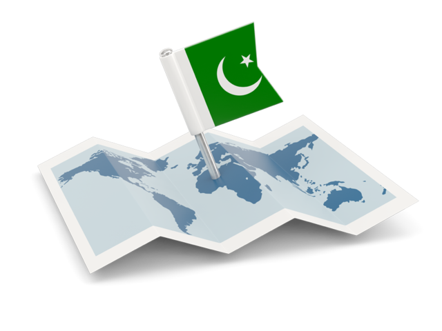 Флажок с картой. Скачать флаг. Пакистан