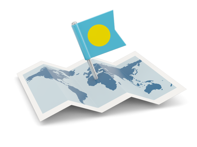 Flag pin with map. Download flag icon of Palau at PNG format