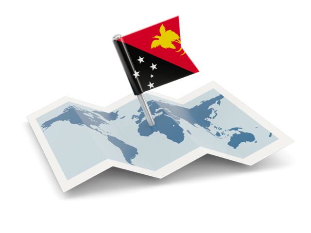 Flag pin with map. Download flag icon of Papua New Guinea at PNG format