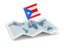 Puerto Rico. Flag pin with map. Download icon.