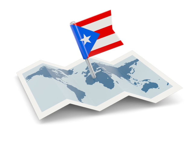 Флажок с картой. Скачать флаг. Пуэрто-Рико