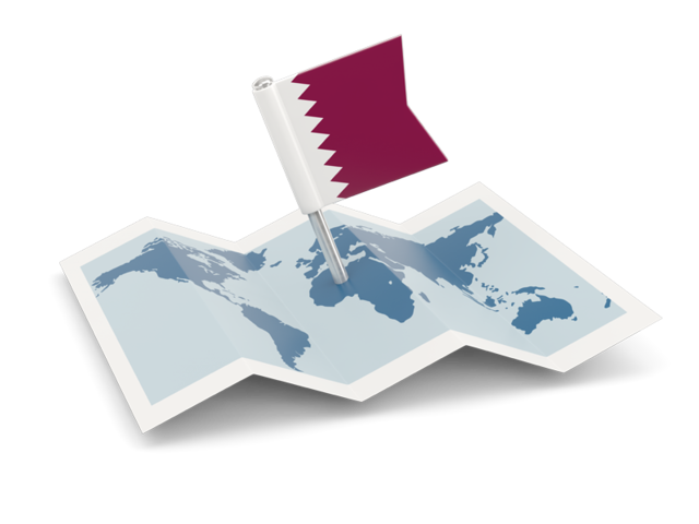 Flag pin with map. Download flag icon of Qatar at PNG format