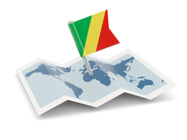 Флажок с картой. Скачать флаг. Республика Конго