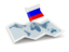 Russia. Flag pin with map. Download icon.