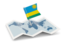 Rwanda. Flag pin with map. Download icon.