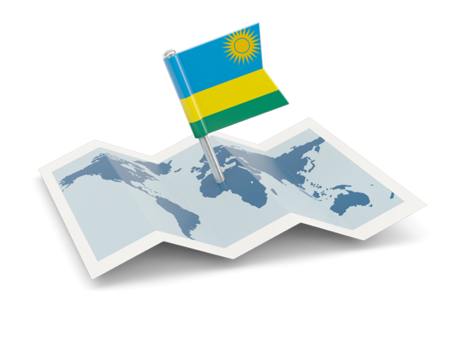 Flag pin with map. Download flag icon of Rwanda at PNG format