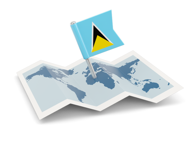 Flag pin with map. Download flag icon of Saint Lucia at PNG format