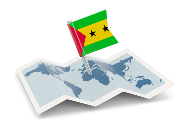 Flag pin with map. Download flag icon of Sao Tome and Principe at PNG format