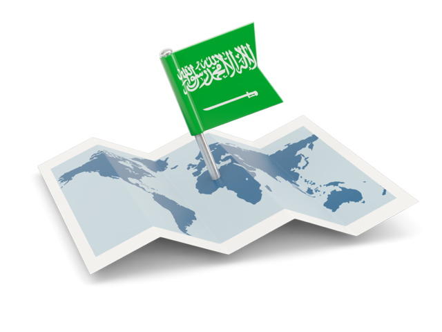 Флажок с картой. Скачать флаг. Саудовская Аравия