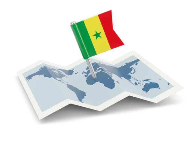 Flag pin with map. Download flag icon of Senegal at PNG format