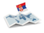 Serbia. Flag pin with map. Download icon.