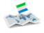Sierra Leone. Flag pin with map. Download icon.
