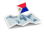 Sint Maarten. Flag pin with map. Download icon.