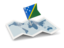 Solomon Islands. Flag pin with map. Download icon.