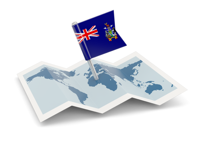 Флажок с картой. Скачать флаг. Южная Георгия и Южные Сандвичевы острова