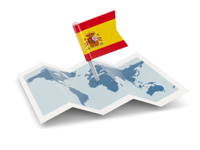 Flag pin with map. Download flag icon of Spain at PNG format