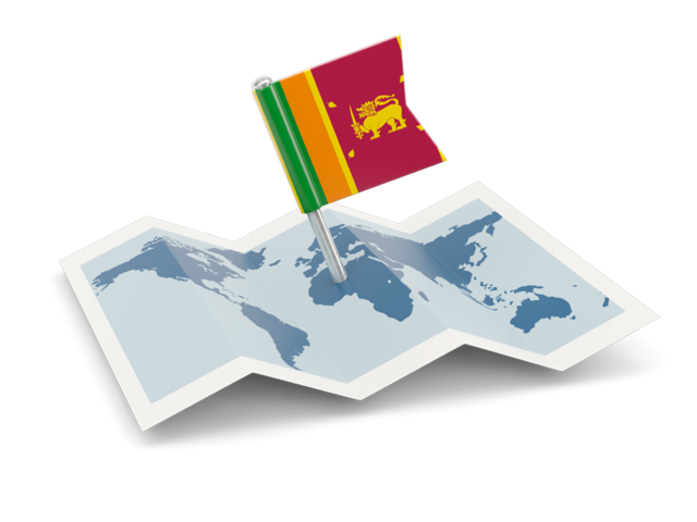 Флажок с картой. Скачать флаг. Шри-Ланка