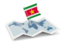 Suriname. Flag pin with map. Download icon.