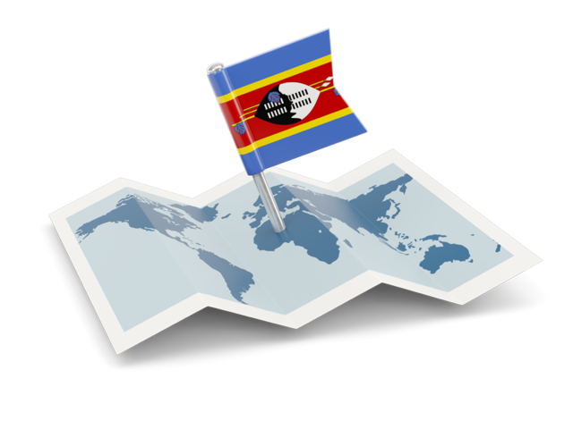 Flag pin with map. Download flag icon of Swaziland at PNG format