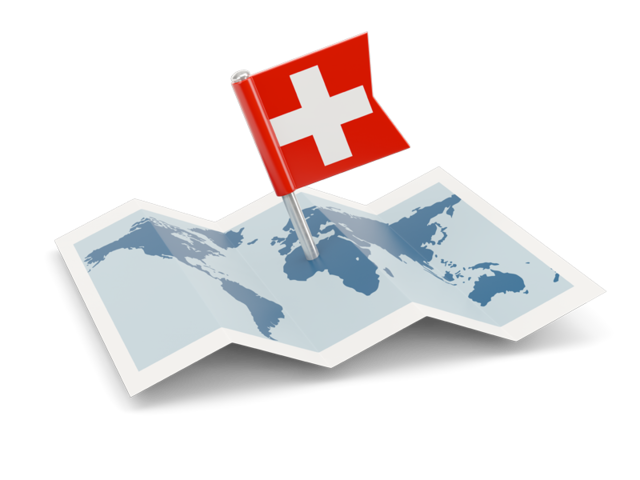 Флажок с картой. Скачать флаг. Швейцария