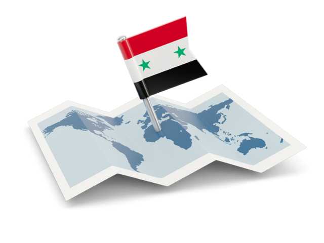 Флажок с картой. Скачать флаг. Сирия