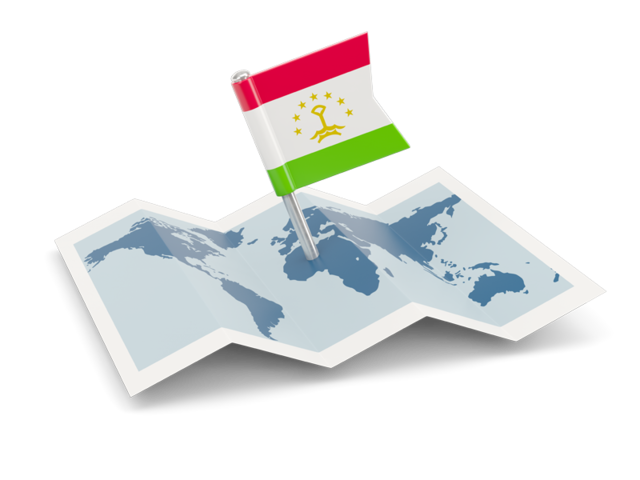 Flag pin with map. Download flag icon of Tajikistan at PNG format