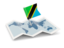 Tanzania. Flag pin with map. Download icon.