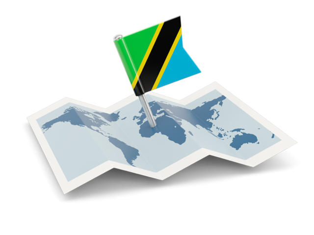 Flag pin with map. Download flag icon of Tanzania at PNG format
