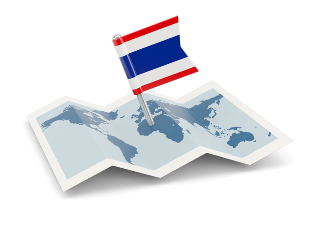 Flag pin with map. Download flag icon of Thailand at PNG format