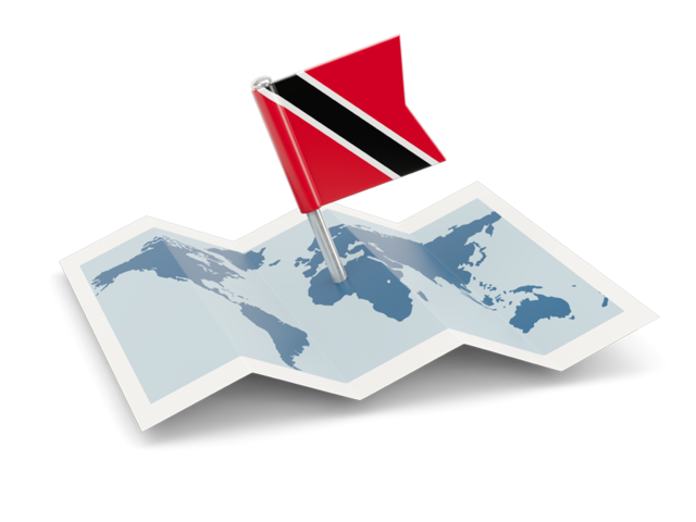 Флажок с картой. Скачать флаг. Тринидад и Тобаго